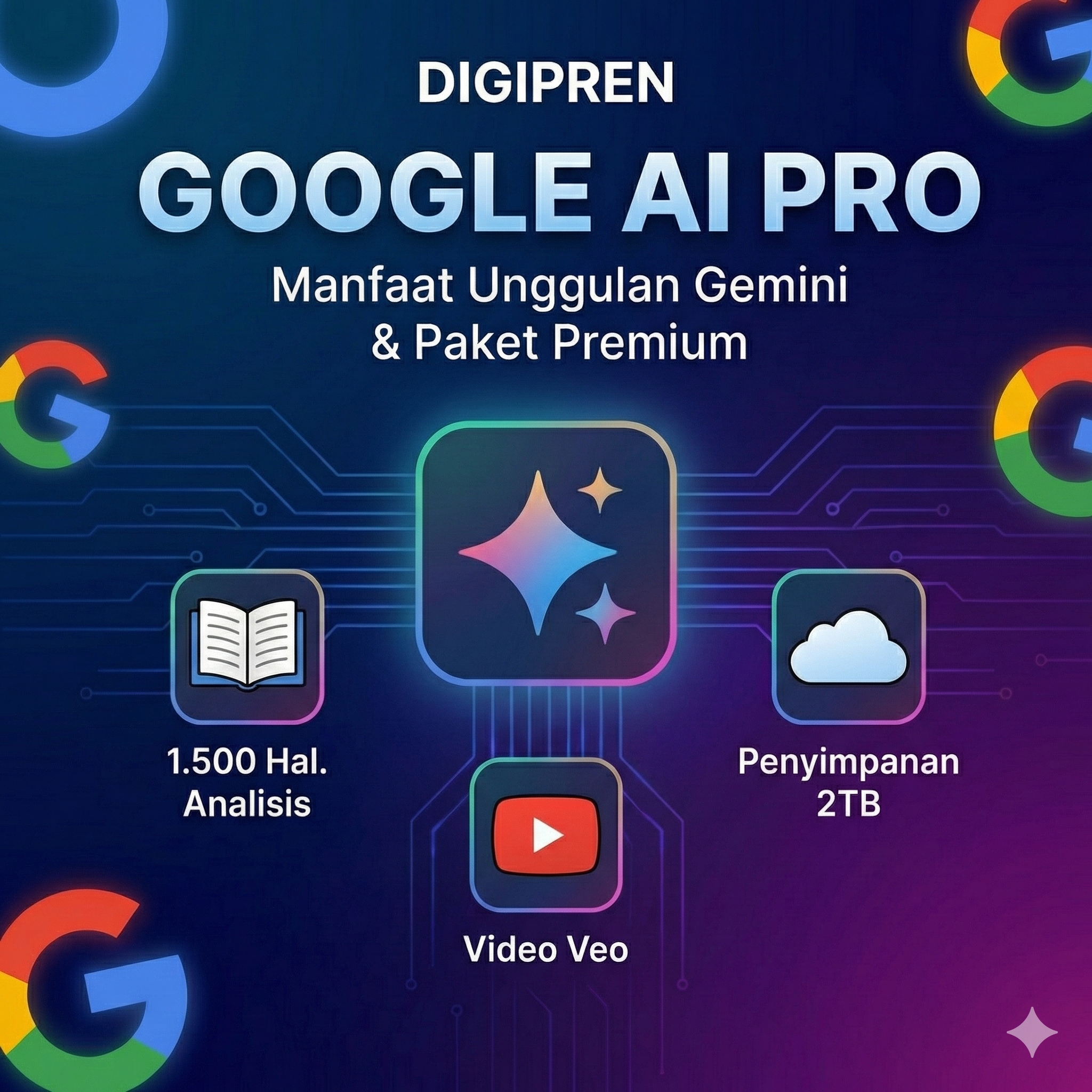 Google AI Pro 1 Tahun pixel (Gemini Pro)