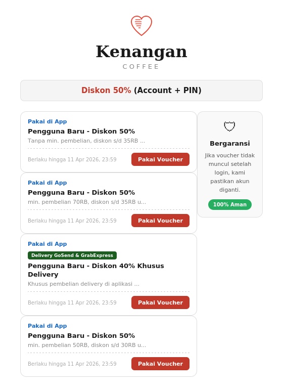 Jasa Order (Jasdor) Kopi Kenangan (Diskon 50%)