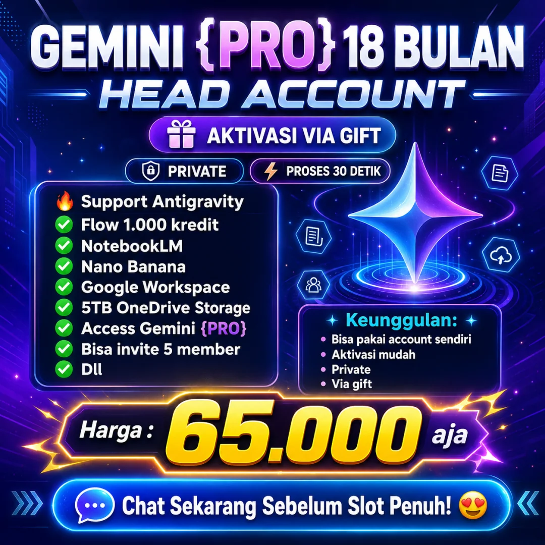 🔥[PROMO] AI GEMINI PRO - 18 BULAN - MURAH