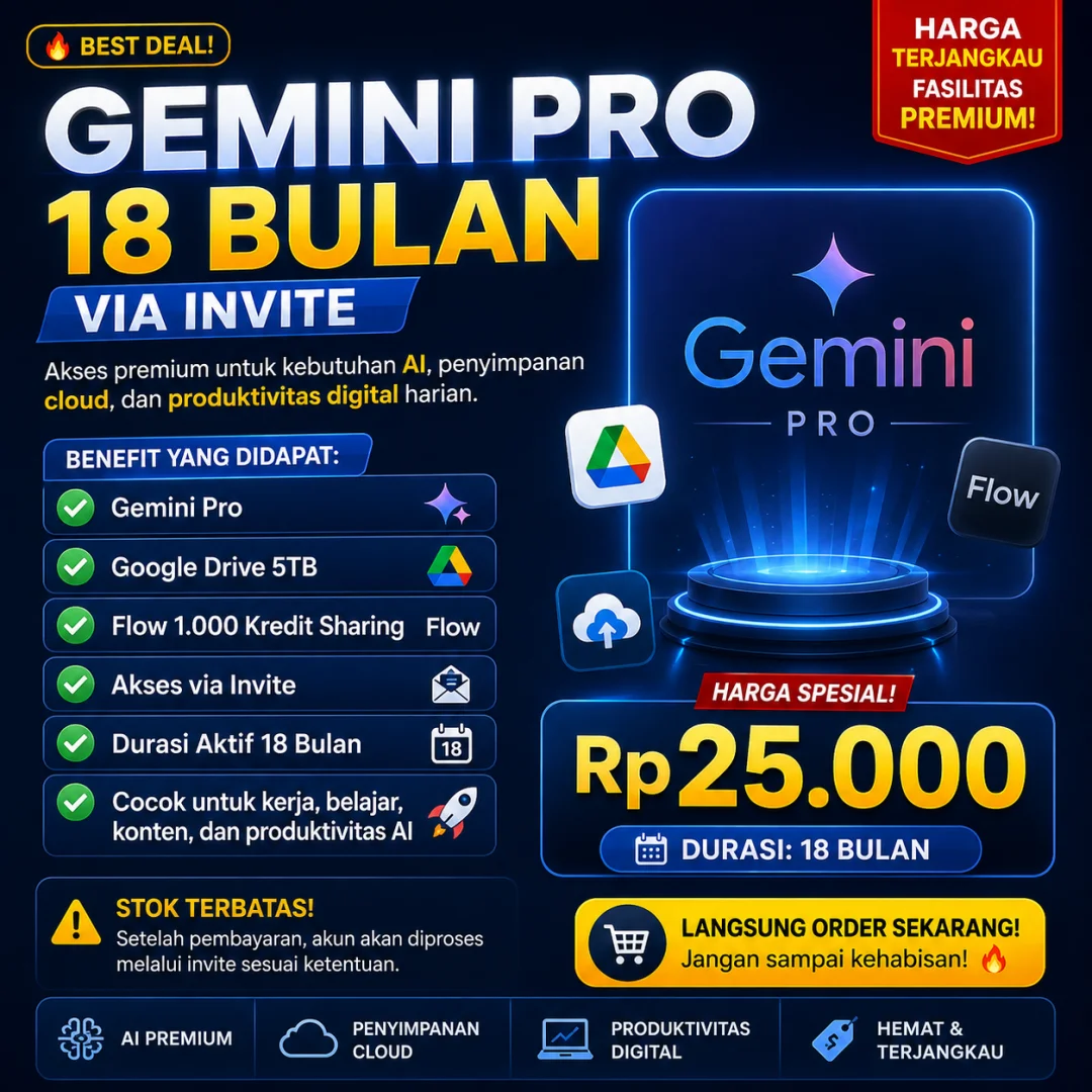 🔥[PROMO] GEMINI PRO - 18 BULAN - VIA INVITE