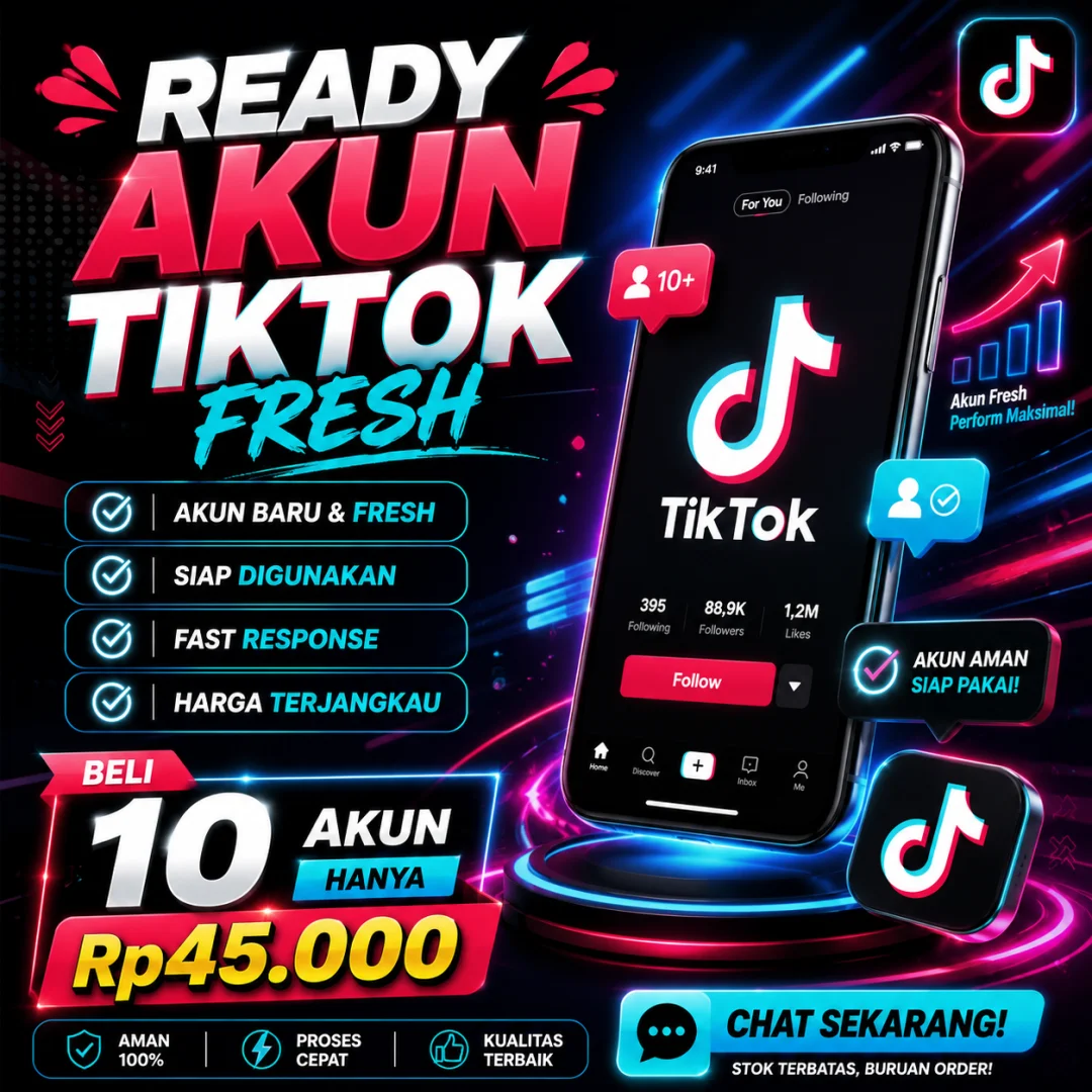 AKUN TIKTOK FRESH - COCOK BUAT TERNAK AKUN & GARAPAN PROMO