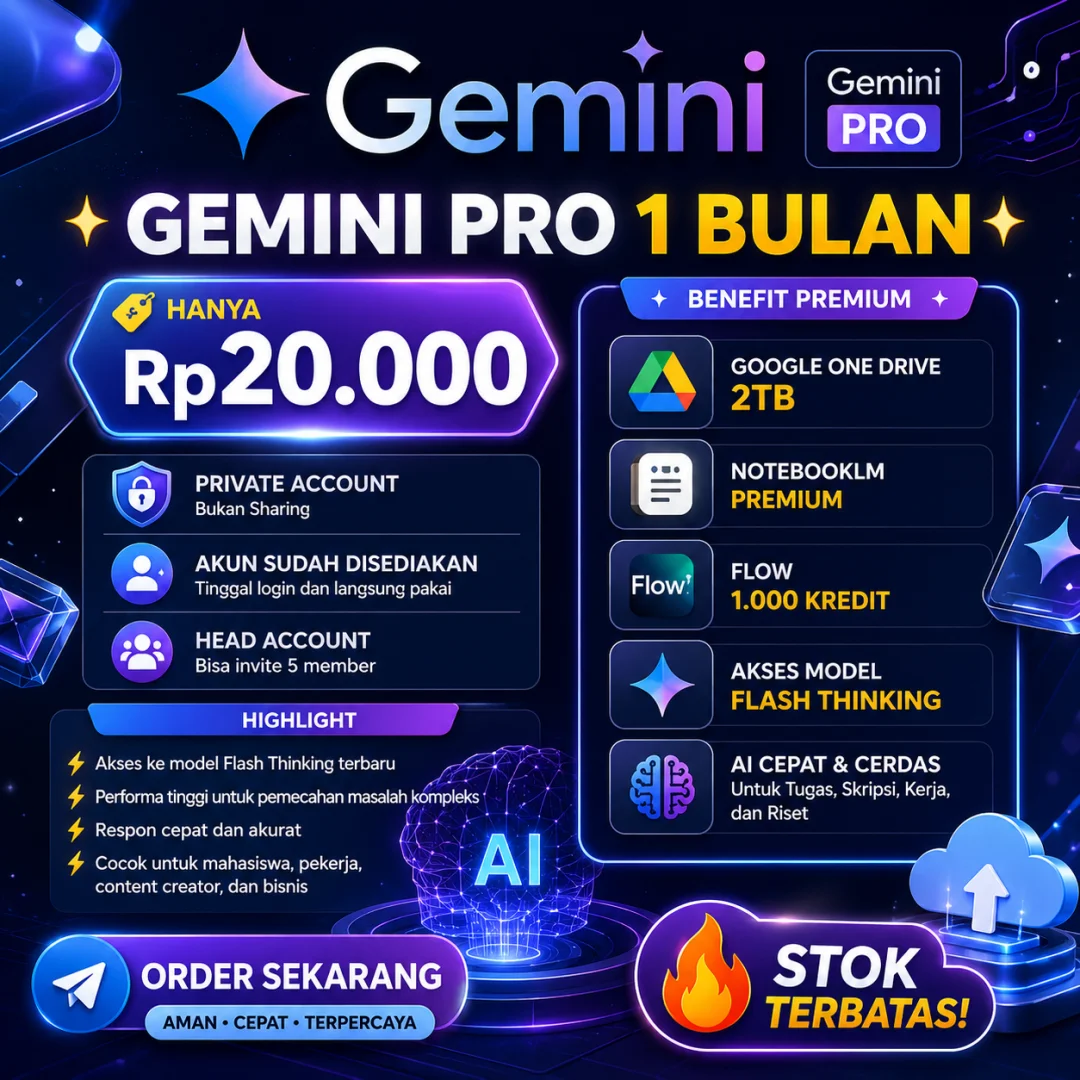 GEMINI PRO {HEAD} - 1 BULAN - FULL GARANSI