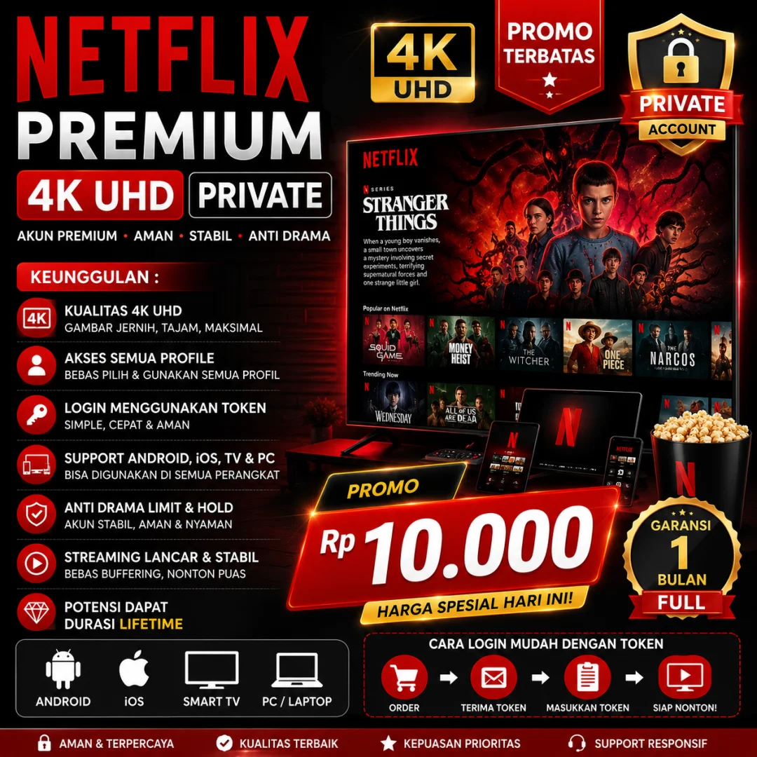 👑 Netflix Premium 1 BULAN LEGAL - RESOLUSI 4K Full Garansi - NINJA STORE