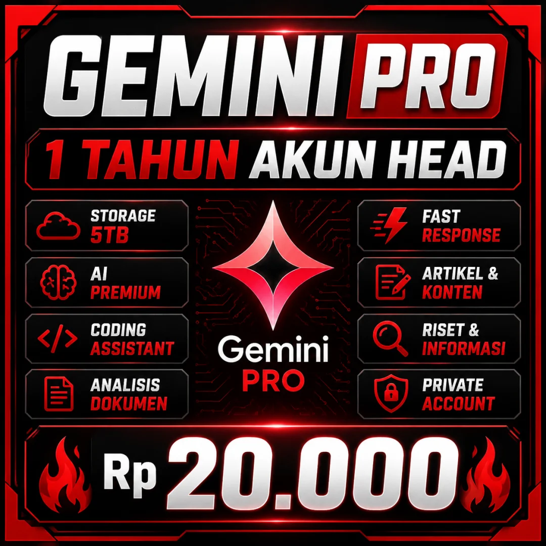 🔔 PROMO AKUN HEAD GEMINI PRO 1 TAHUN