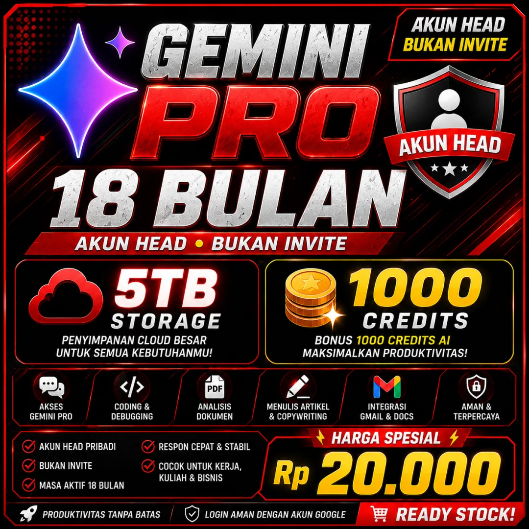 💥 PROMO HEAD GEMINI PRO 18 BULAN