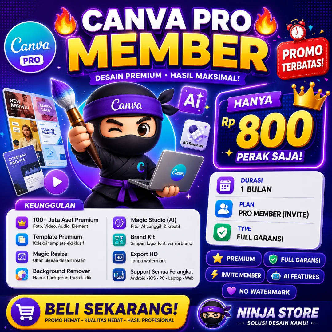 🎨 Canva Pro Member 1 Bulan. 800 PERAK!