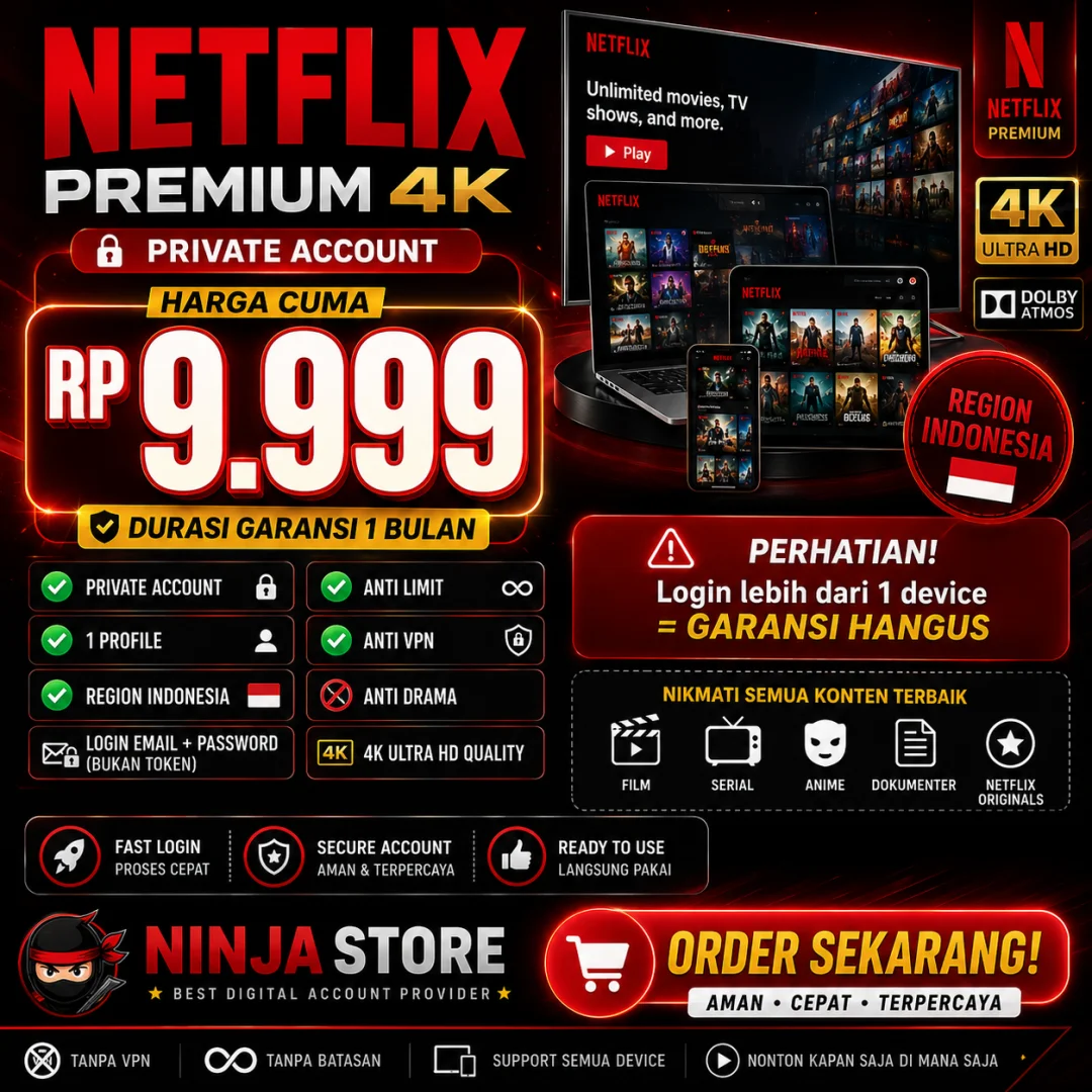 🇮🇩 Netflix Premium 4K – Email & Password