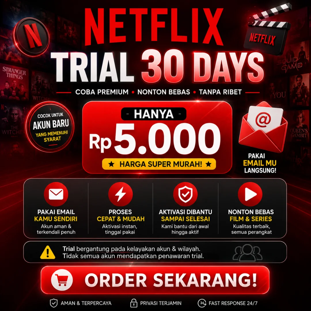🌟JASA SUNTIK TRIAL NETFLIX 30 DAY RP0