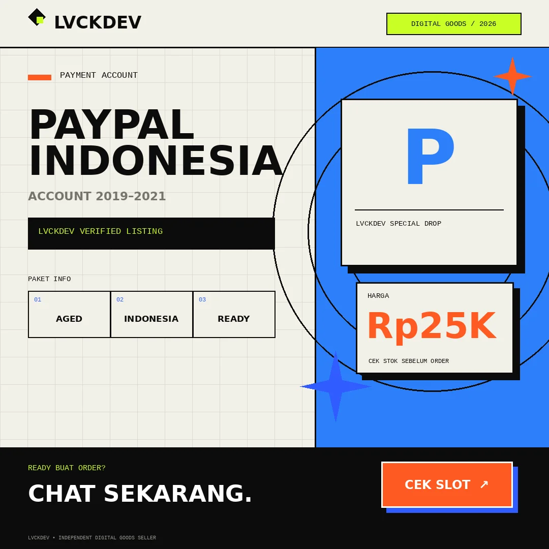 Account Paypal Indonesia 2019-2021