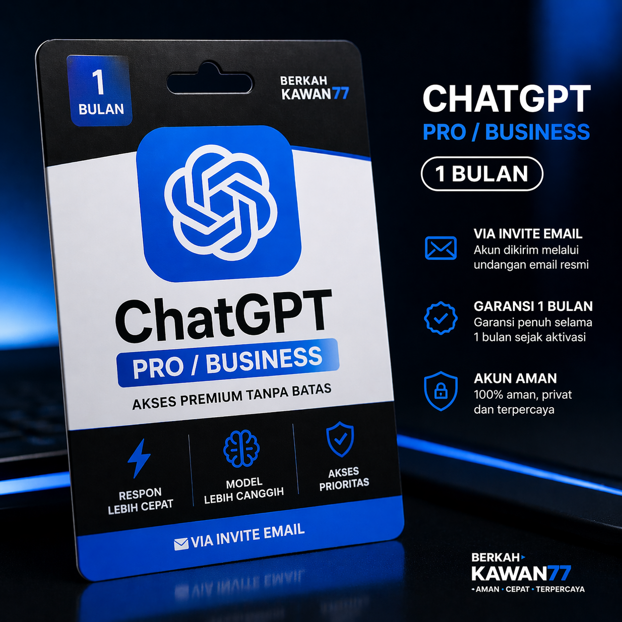 ChatGPT Pro/Business Private 1 Bulan - Invite via Email