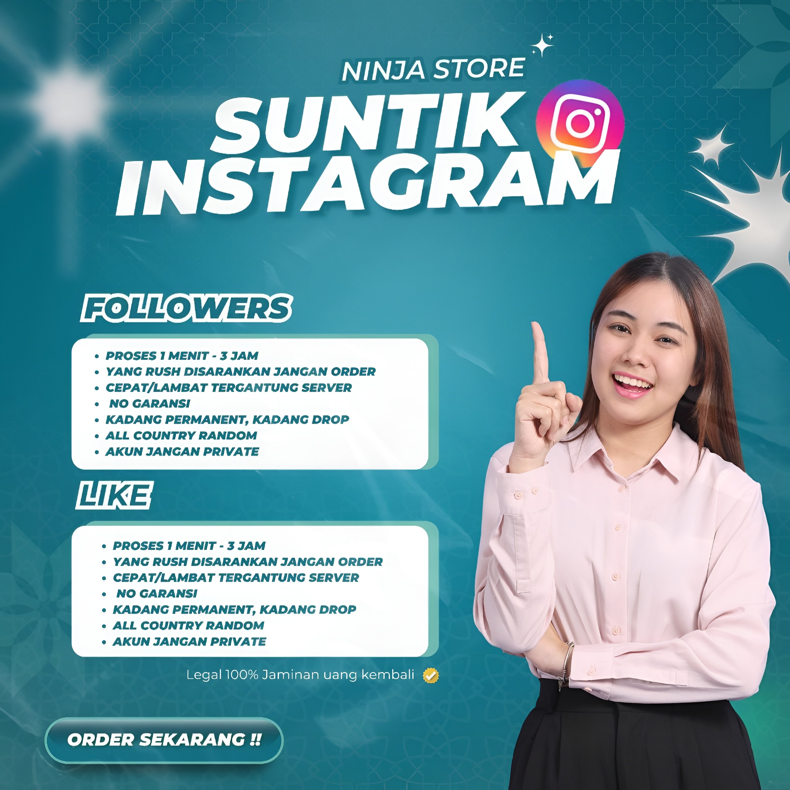 JASA SUNTIK FOLLOWERS IG | 1000 FOLLOWERS PERMANEN