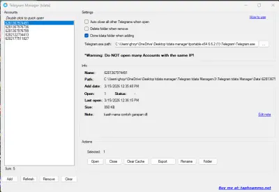 Telegram TDATA Manager TOOLS