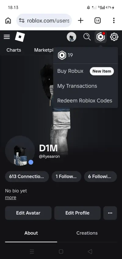 Akun Roblox Avatar Uncheck