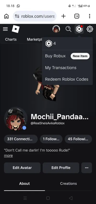 Akun Roblox Avatar Uncheck