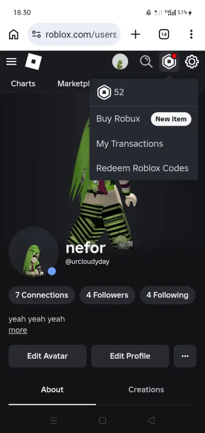 Akun Roblox Avatar Uncheck