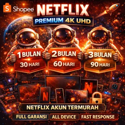 Netflix Premium 1/2/3 Bulan Full Garansi 4KUHD ANTI SCREENLIMIT ANTI HOLD ON