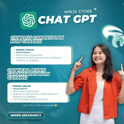 CHAT GPT PLUS - 1 BULAN PRIVATE