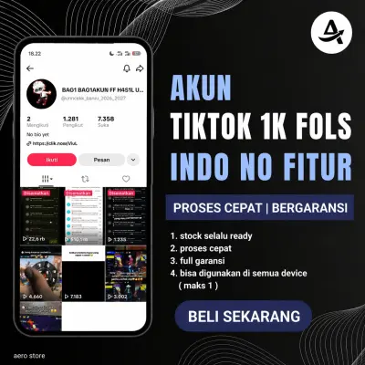 AKUN TIKTOK 1K FOL NO LIVE NO AFILATE