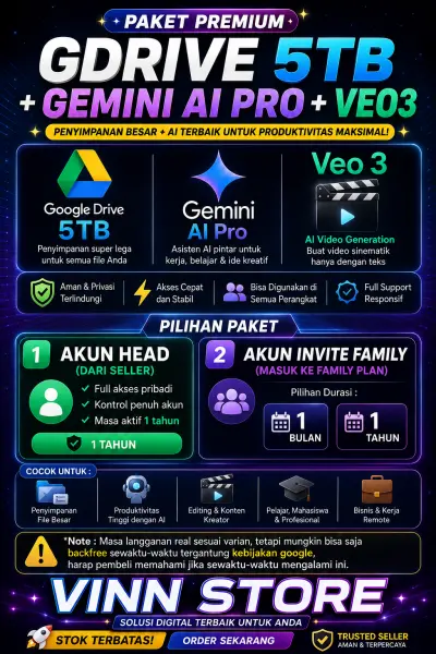 GDRIVE 5TB + GEMINI AI PRO + VEO3
