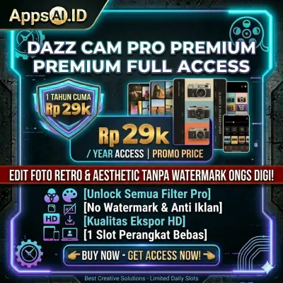 DAZZ CAM PRO PREMIUM 1 TAHUN FULL ACCESS UNLOCK SEMUA FILTER & NO WATERMARK [PROSES CEPAT]
