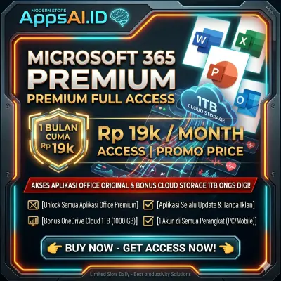 MICROSOFT 365 PREMIUM 1 BULAN FULL ACCESS ORIGINAL TERMASUK 1TB CLOUD [PROSES INSTAN]