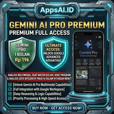 GEMINI AI PRO PREMIUM 1 BULAN FULL ACCESS UNLOCK GOOGLE ADVANCED ADVANTAGE [PROSES INSTAN]