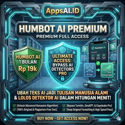 HUMBOT AI PREMIUM 1 BULAN FULL ACCESS - BYPASS DETEKTOR AI & HUMAN_IZE TEXT [PROSES INSTAN]