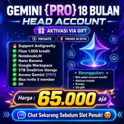 🔥[PROMO] AI GEMINI PRO - 18 BULAN - MURAH