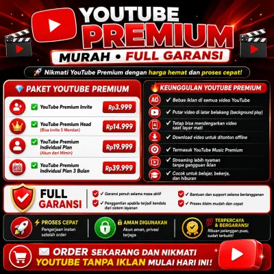 YouTube Premium 1 BULAN & 3 BULAN - MURAH
