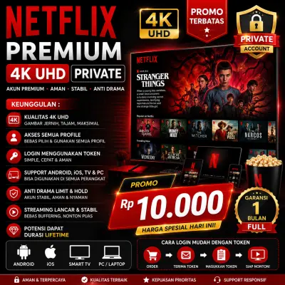 👑 Netflix Premium 1 BULAN LEGAL - RESOLUSI 4K Full Garansi - NINJA STORE
