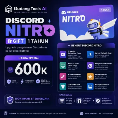 Discord Nitro Gift 1 Tahun
