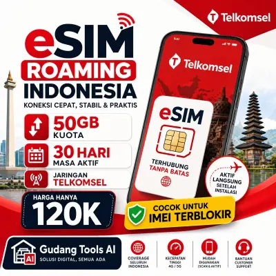 eSIM Roaming Tsel 50GB 30Hari