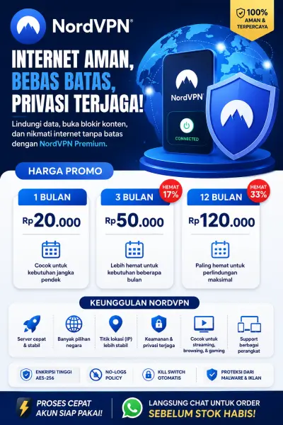 🌍 NordVPN Premium (LEBIH AKURAT)