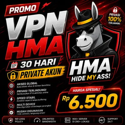 PROMO VPN HMA PREMIUM 30 HARI PRIVATE AKUN