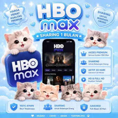 HBO MAX 1 bulan Sharing, bergaransi, plan ultimate, sharing 8U, All devices