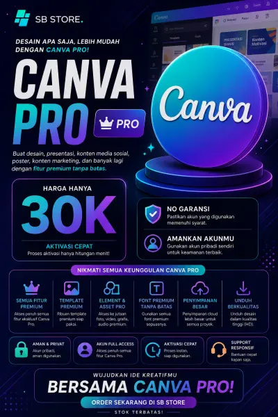 Canva Pro Head 1 Bulan Bisa invite 100 member