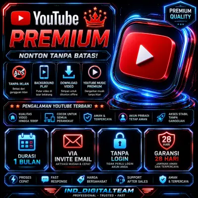 Youtube Premium 1 Bulan Via Invite