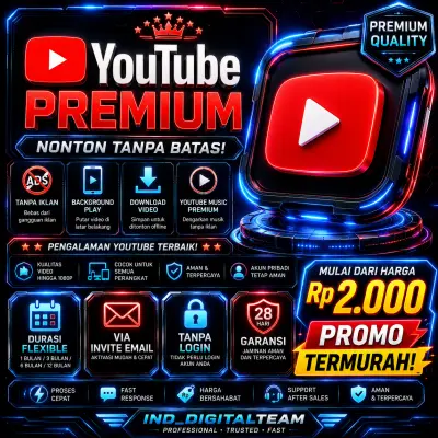 [ ⚡ PROMO ] Youtube Premium Resmi / Legal Via Invite