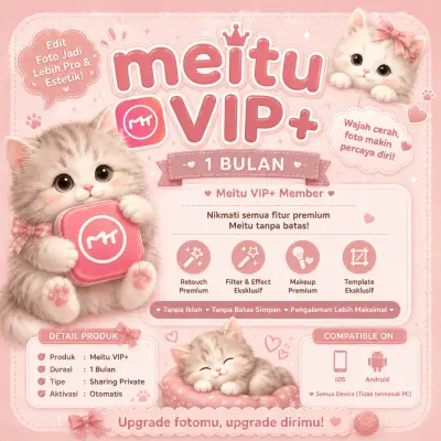 Meitu VIP+ Private | 30 Days | Full Access | Photo & Video Editor