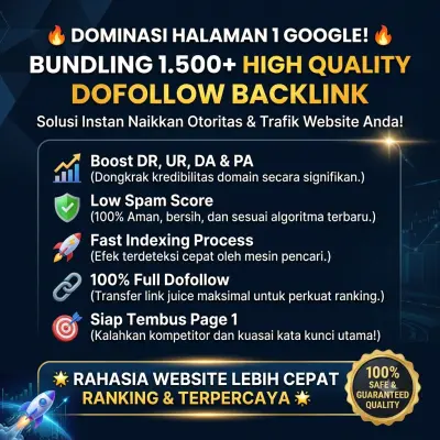 BUNDLING PROMO 1.500 BACKLINK 100% DOFOLLOW - JASA OPTIMASI SEO BACKLINK AMAN