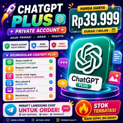 CHAT GPT PLUS - 1 BULAN PRIVATE