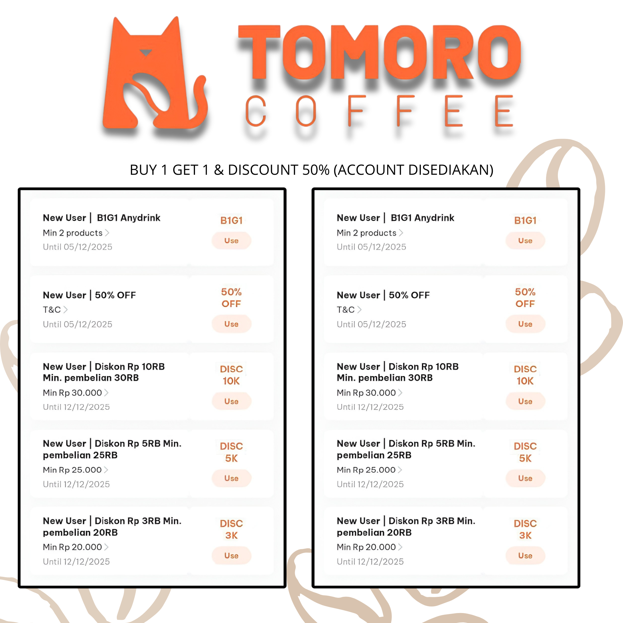 ☕TOMORO DISC 50% (ACC JADI)